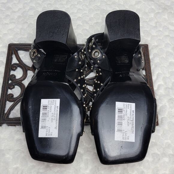 NIB Maje Ferma Eyelet Sandals in Black, Sz 36 / US 5-5.5 - Picture 7 of 13